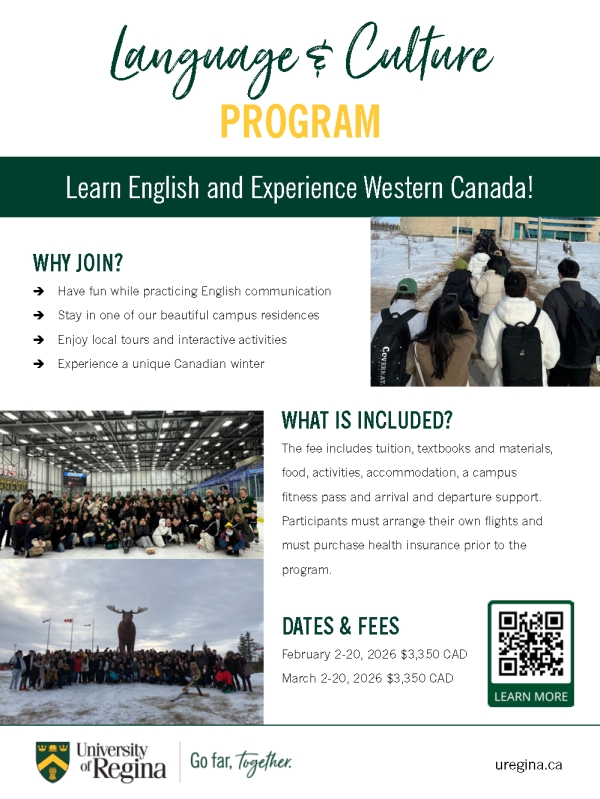 【Short-Term Program】University of Regina (Canada) Language and Culture Programs Winter 2026