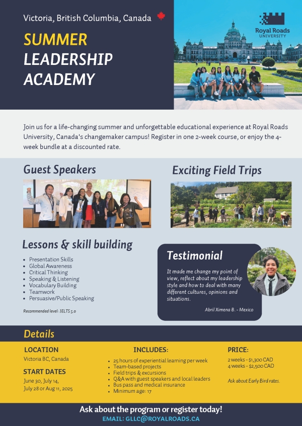 【Short-Term Program】UMAP Royal Roads University's 2025 Summer Leadership Academy