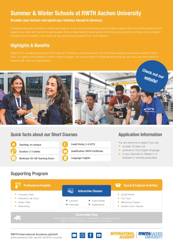 【Short-Term Program】RWTH Summer Program 2024