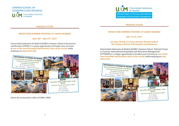 【短期出國】西班牙Universidad Autónoma de Madrid - 2027暑期課程