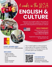 【短期課程】美國匹茲堡州立大（PSU）English & Culture Program